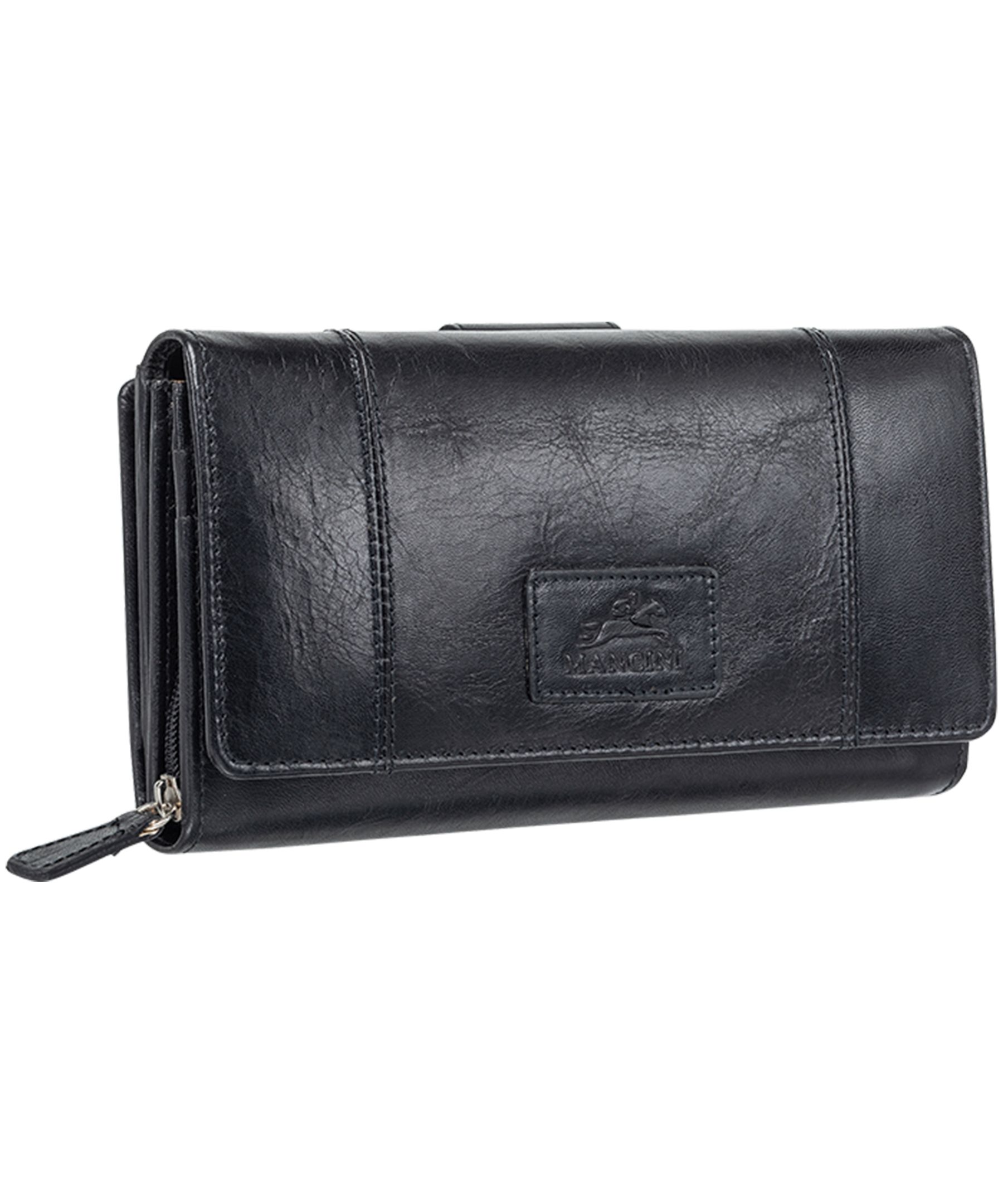 Mancini Leather Goods Women's Casablanca RFID Secure Medium Clutch Wallet