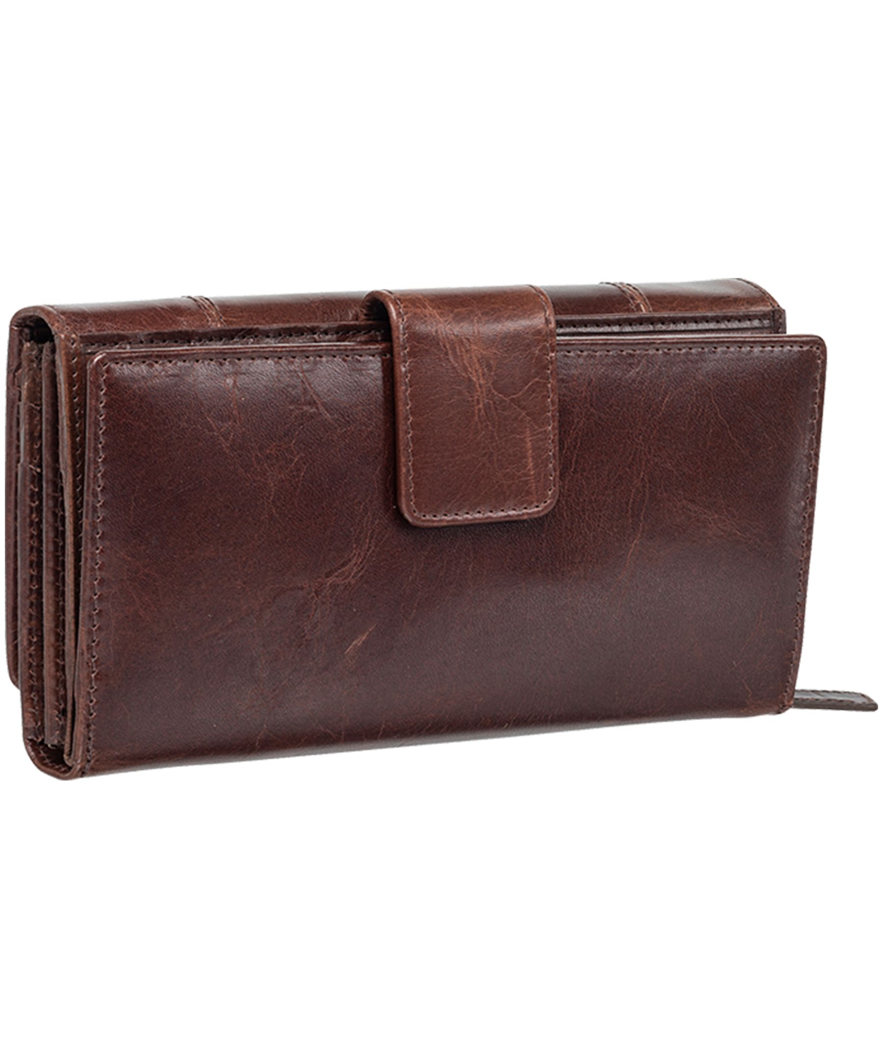 Casablanca Portefeuille Rfid Moyen Pour Dames Brun, Mancini Leather Goods