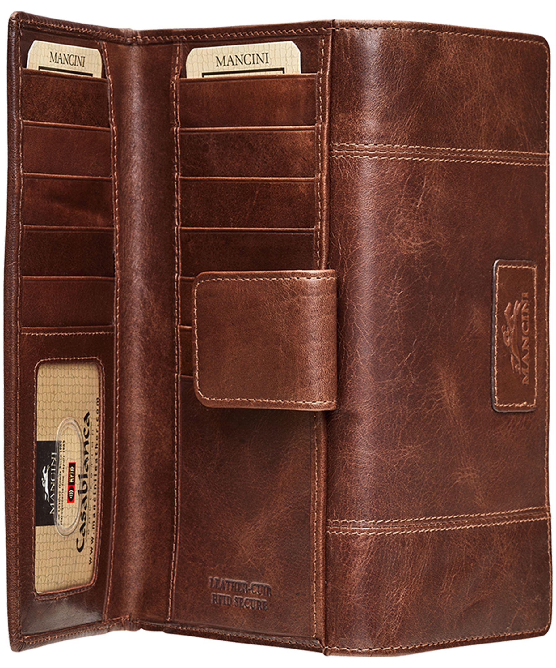 Casablanca Portefeuille Rfid Moyen Pour Dames Brun, Mancini Leather Goods