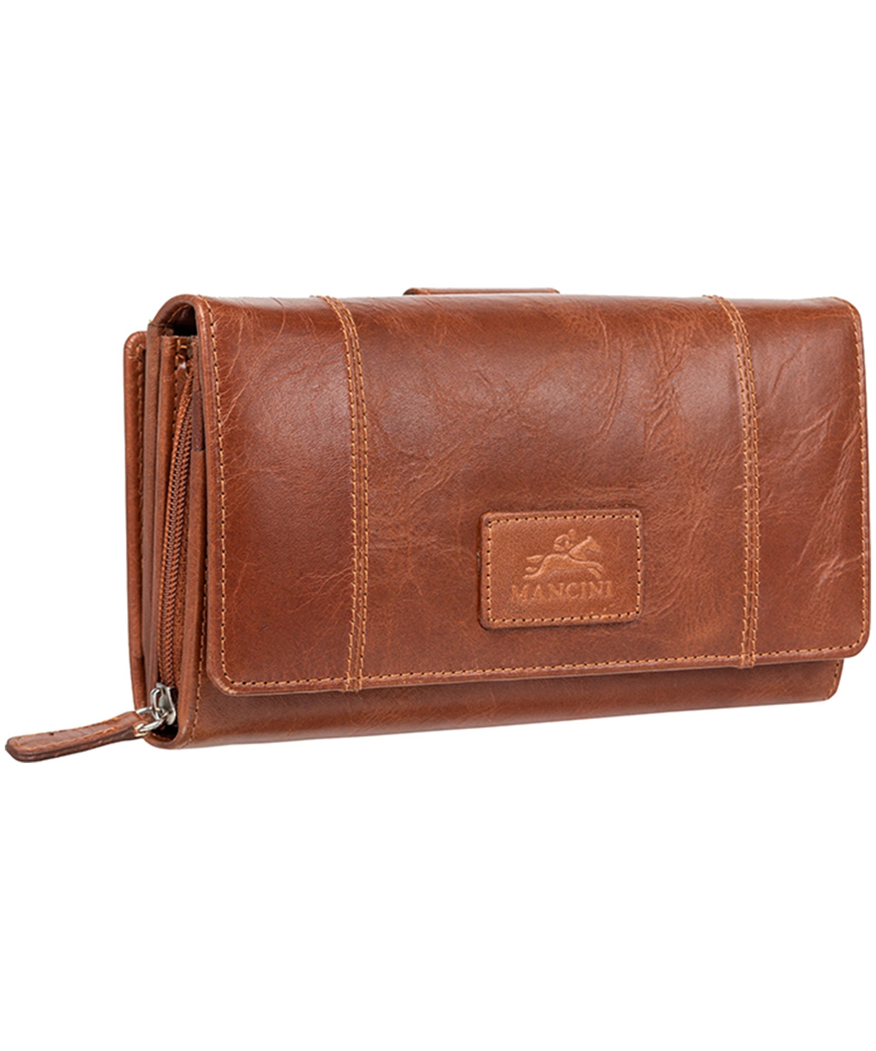 Casablanca Portefeuille Rfid Moyen Pour Dames Cognac, Mancini Leather Goods