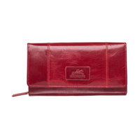 Casablanca Portefeuille Rfid Moyen Pour Dames Rouge, Mancini Leather Goods Front_Flat