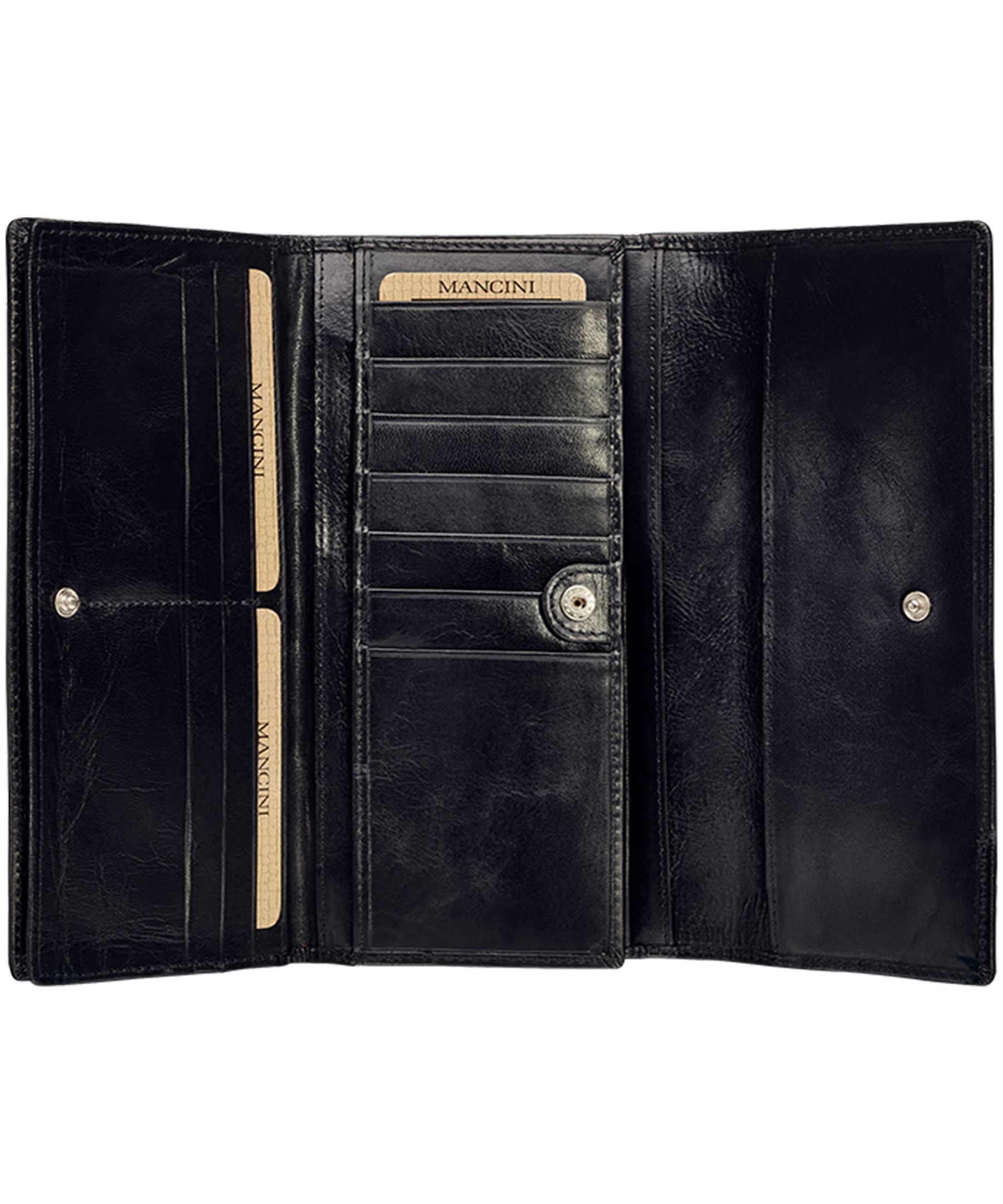 Mancini Leather Goods Women's Casablanca RFID Secure Trifold Wallet