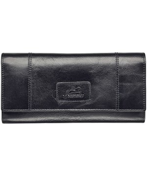 Mancini Leather Goods Women's Casablanca RFID Secure Trifold Wallet Black