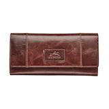 Casablanca Portefeuille Rfid A Trois Volets Pour Dames Brun, Mancini Leather Goods Front_Flat