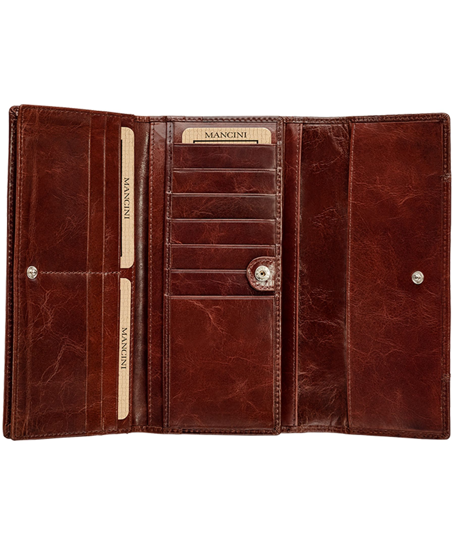 Mancini Leather Goods Women's Casablanca RFID Secure Trifold Wallet