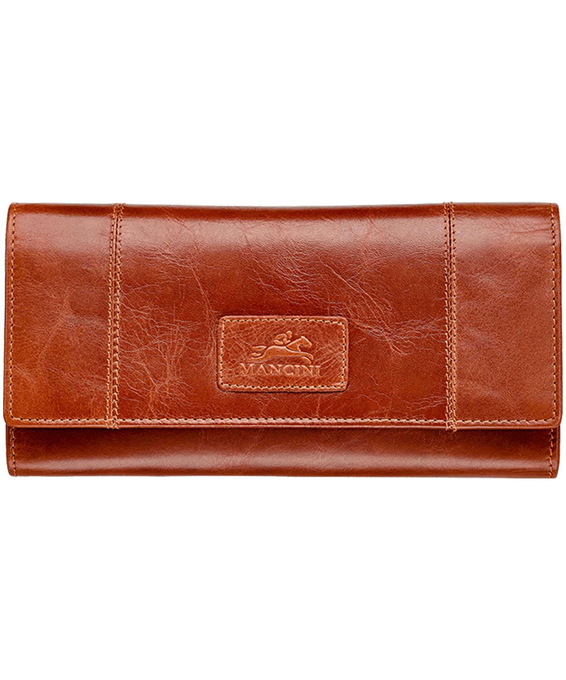 Casablanca Portefeuille Rfid A Trois Volets Pour Dames Cognac, Mancini Leather Goods