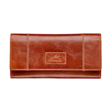 Casablanca Portefeuille Rfid A Trois Volets Pour Dames Cognac, Mancini Leather Goods Front_Flat