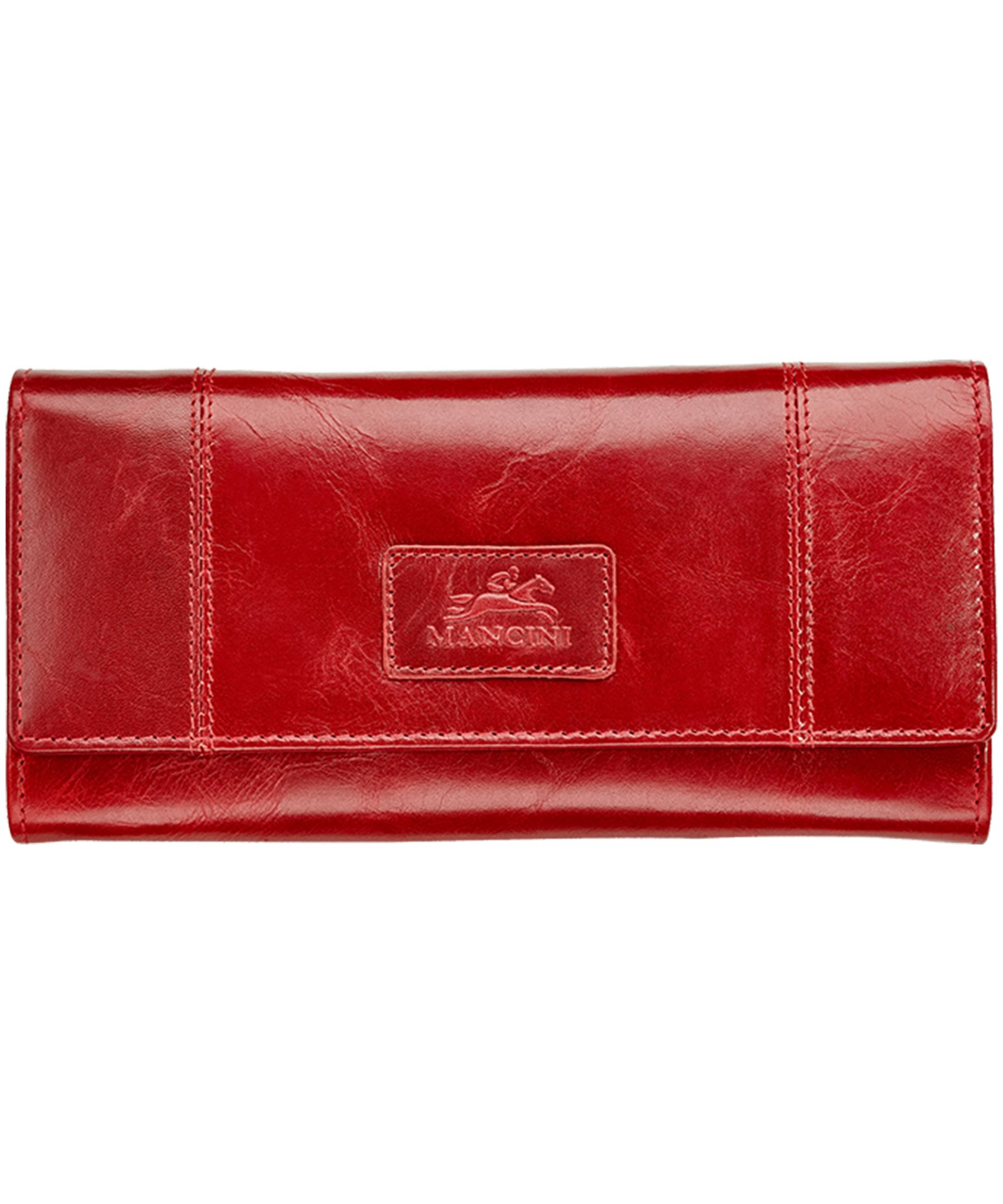 Casablanca Portefeuille Rfid A Trois Volets Pour Dames Rouge, Mancini Leather Goods