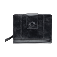 Casablanca Portefeuille Rfid Moyen Pour Dames Noir, Mancini Leather Goods Front_Flat