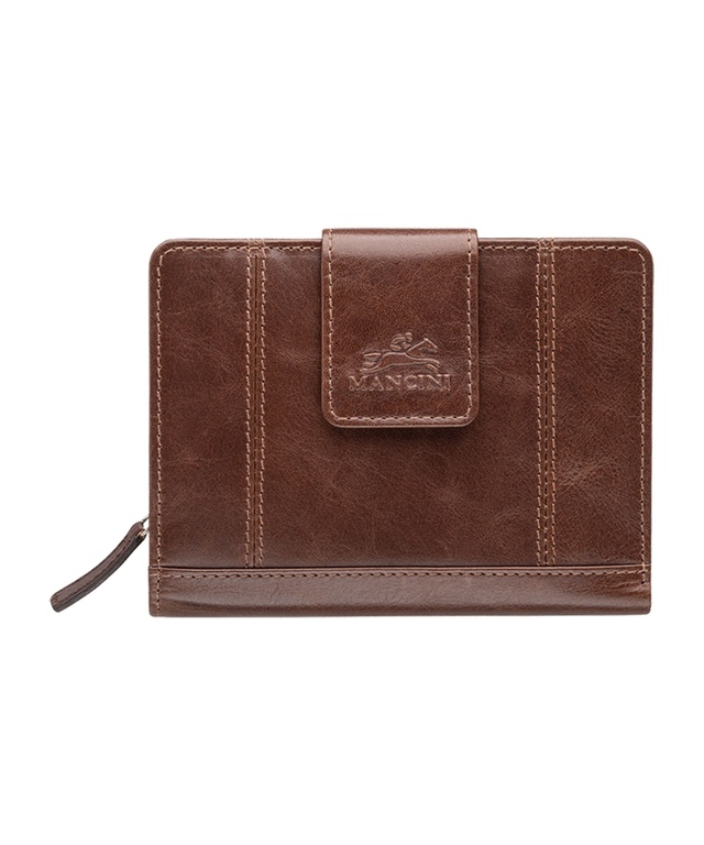 Casablanca Portefeuille Rfid Moyen Pour Dames Brun, Mancini Leather Goods Front_Flat