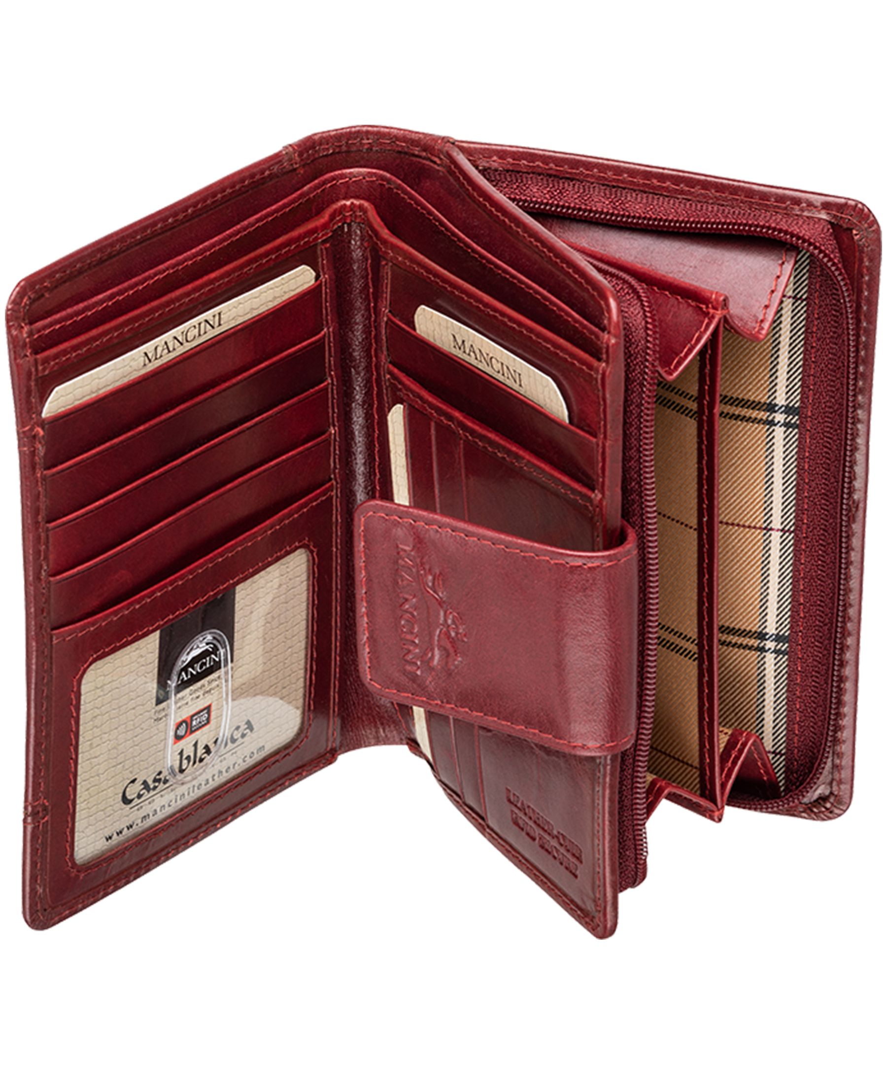 Mancini Leather Goods Women's Casablanca RFID Secure Medium Clutch Wallet