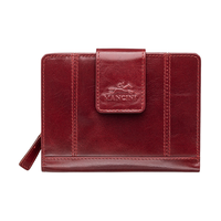 Casablanca Portefeuille Rfid Moyen Pour Dames Rouge, Mancini Leather Goods Front_Flat