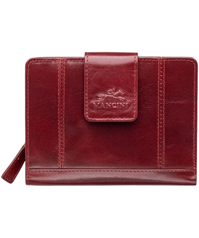 Casablanca Portefeuille Rfid Moyen Pour Dames Rouge, Mancini Leather Goods Front_Flat