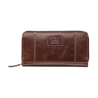 Mancini Leather Goods Women's Casablanca RFID Secure Clutch Wallet Brown Front_Flat