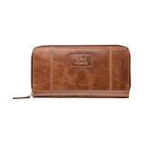 Mancini Leather Goods Women's Casablanca RFID Secure Clutch Wallet Cognac Front_Flat