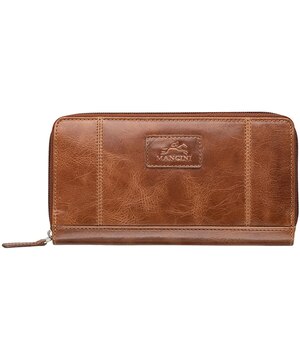 Casablanca Portefeuille Clutch Rfid Pour Dames Cognac, Mancini Leather Goods