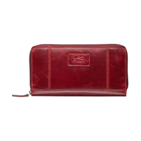 Mancini Leather Goods Women's Casablanca RFID Secure Clutch Wallet Red Front_Flat