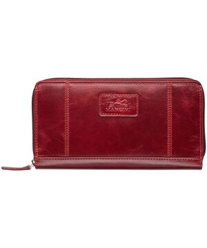 Casablanca Portefeuille Clutch Rfid Pour Dames Rouge, Mancini Leather Goods