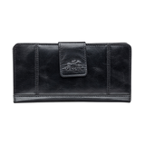 Casablanca Portefeuille Rfid Pour Dames Noir, Mancini Leather Goods Front_Flat