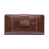 Mancini Leather Goods Women's Casablanca RFID Secure Clutch Wallet Brown Front_Flat