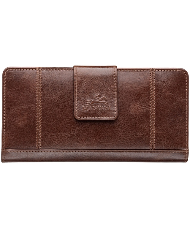 Casablanca Portefeuille Rfid Pour Dames Brun, Mancini Leather Goods Front_Flat