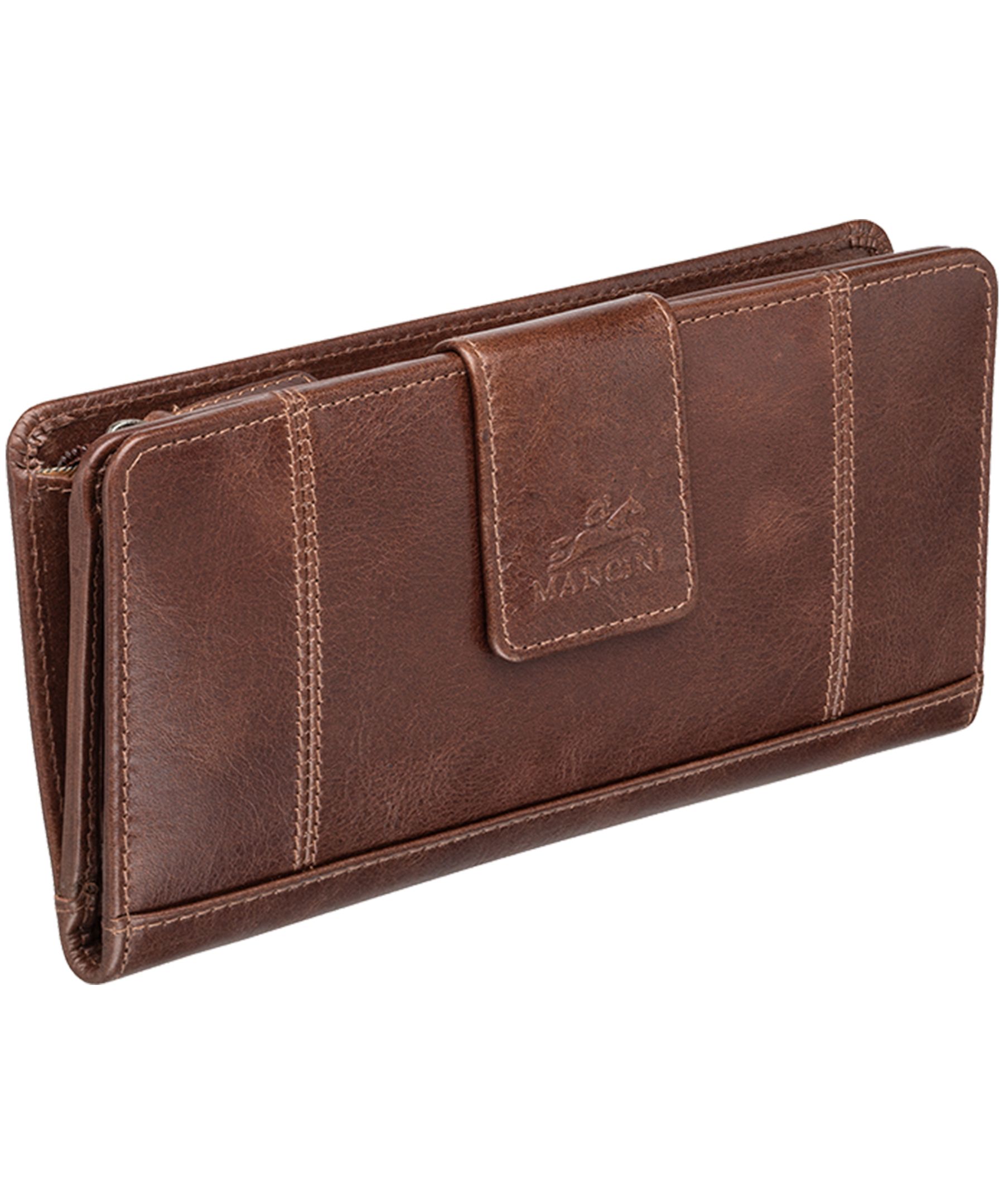Casablanca Portefeuille Rfid Pour Dames Brun, Mancini Leather Goods