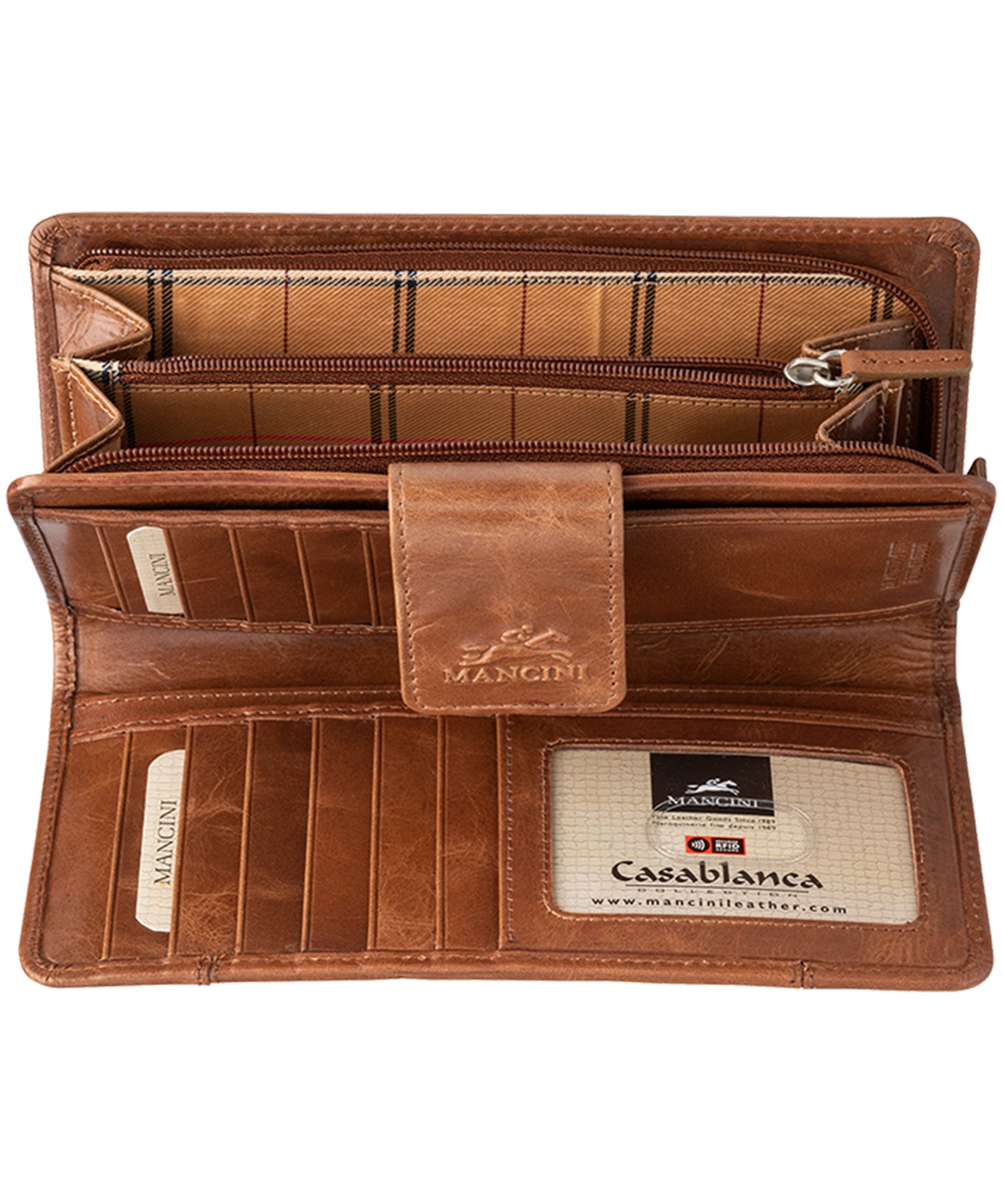 Casablanca Portefeuille Rfid Pour Dames, Mancini Leather Goods