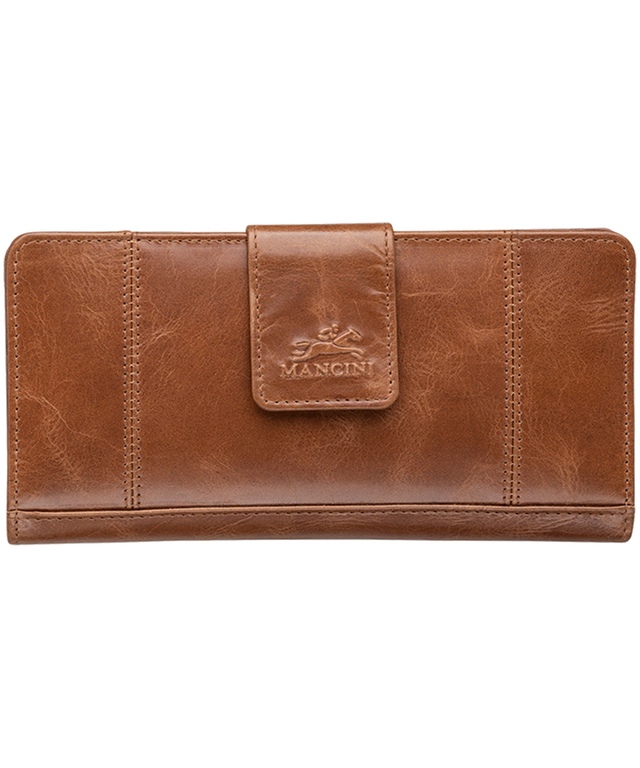 Casablanca Portefeuille Rfid Pour Dames Cognac, Mancini Leather Goods Front_Flat