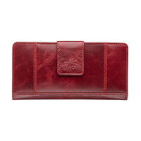 Casablanca Portefeuille Rfid Pour Dames Rouge, Mancini Leather Goods Front_Flat
