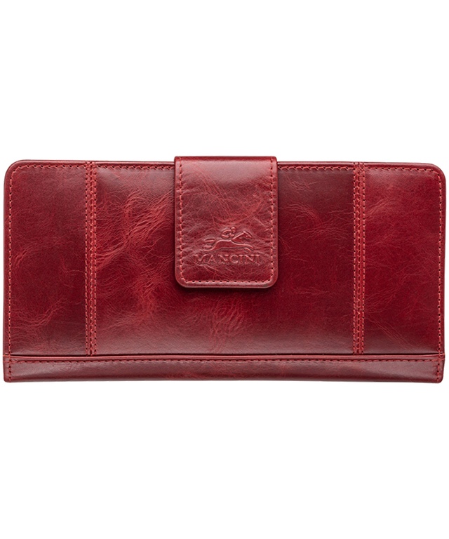 Casablanca Portefeuille Rfid Pour Dames Rouge, Mancini Leather Goods Front_Flat
