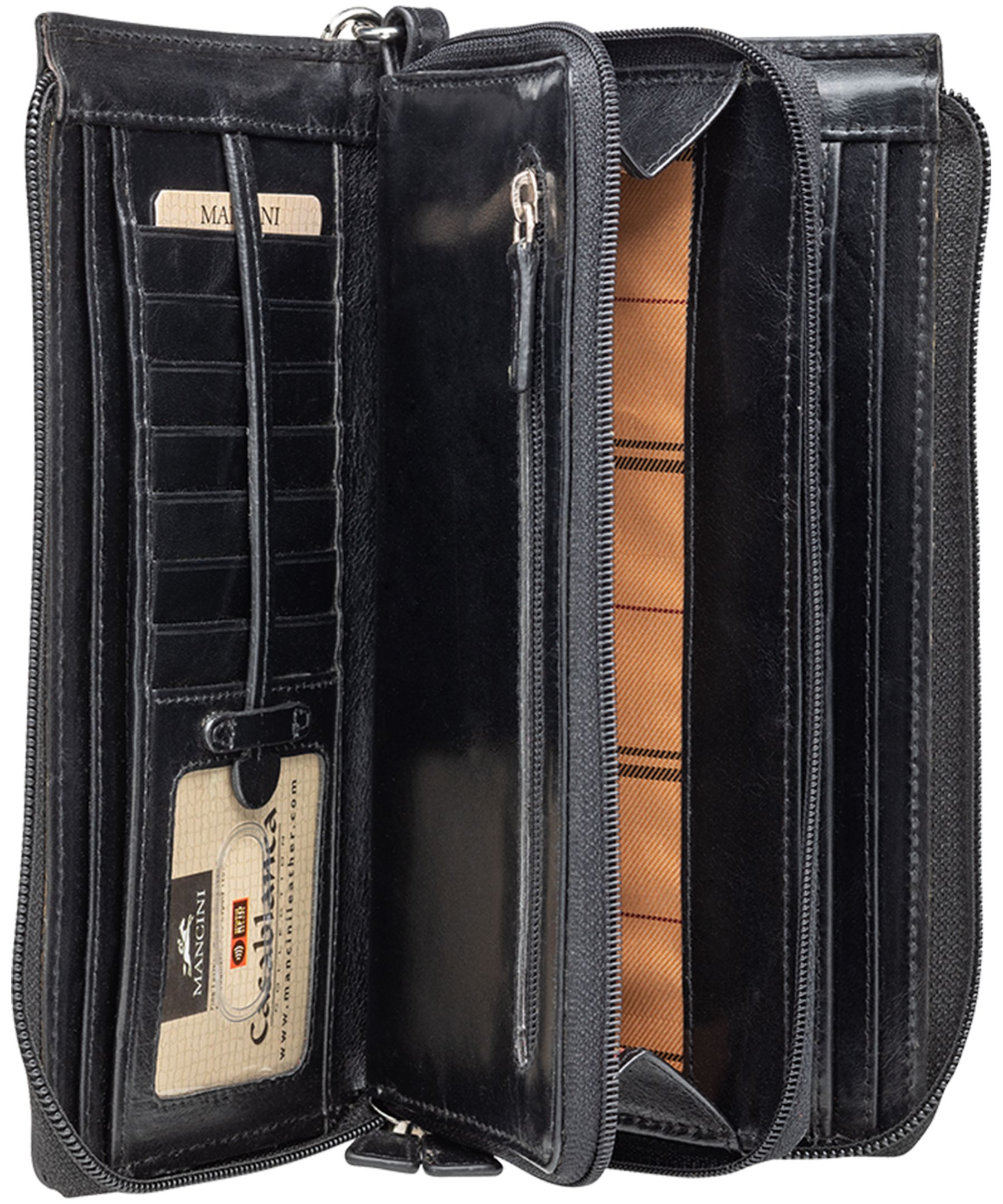 Casablanca Portefeuille Rfid Clutch Pour Dames, Mancini Leather Goods