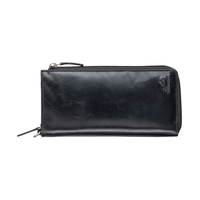 Mancini Leather Goods Women's Casablanca RFID Secure Trifold Wallet Black Front_Flat