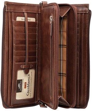 Casablanca Portefeuille Rfid Clutch Pour Dames Brun, Mancini Leather Goods