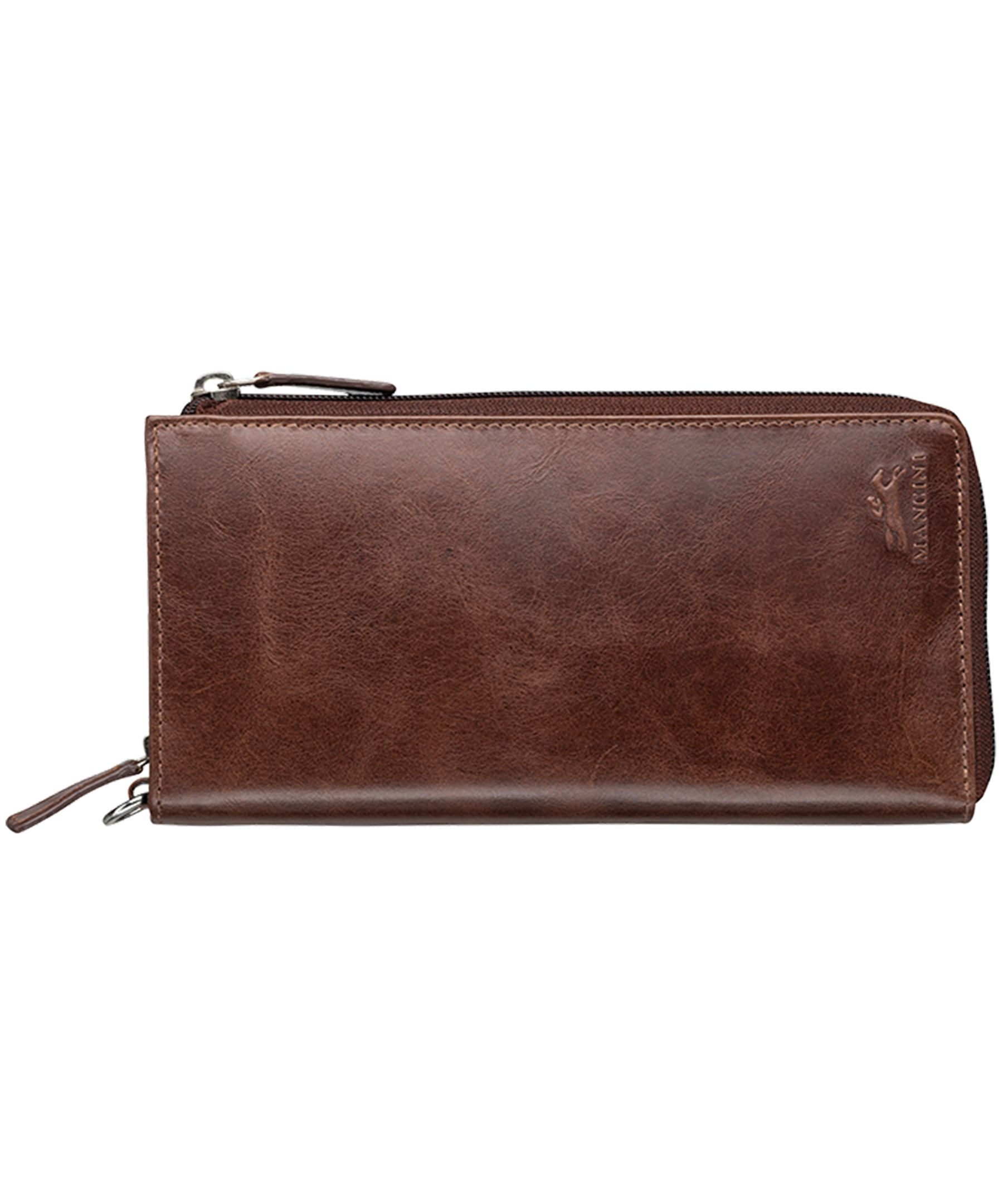 Casablanca Portefeuille Rfid Clutch Pour Dames Brun, Mancini Leather Goods