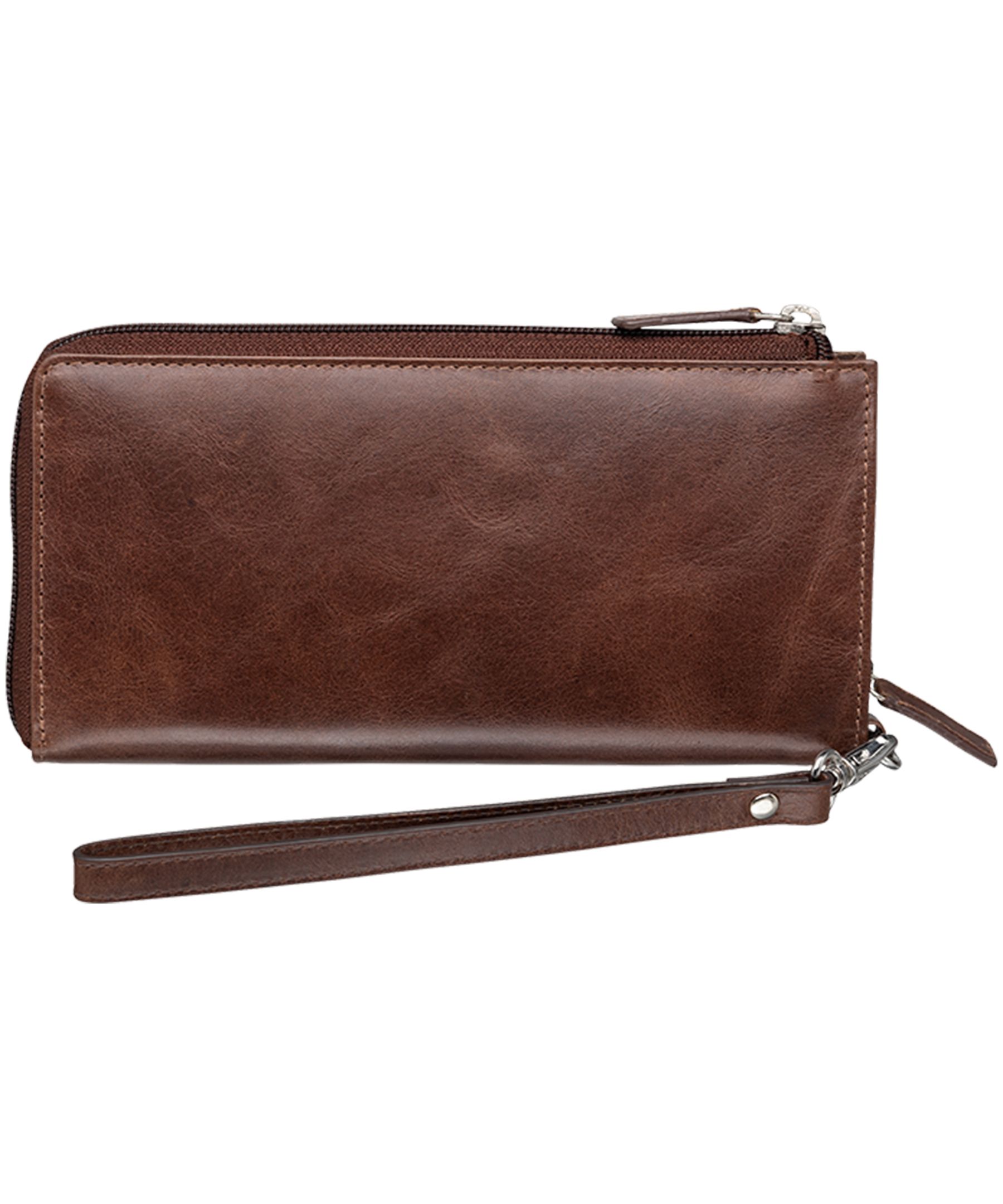 Casablanca Portefeuille Rfid Clutch Pour Dames Brun, Mancini Leather Goods