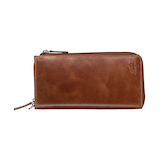 Casablanca Portefeuille Rfid Clutch Pour Dames Cognac, Mancini Leather Goods Front_Flat