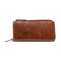 Casablanca Portefeuille Rfid Clutch Pour Dames Cognac, Mancini Leather Goods Front_Flat