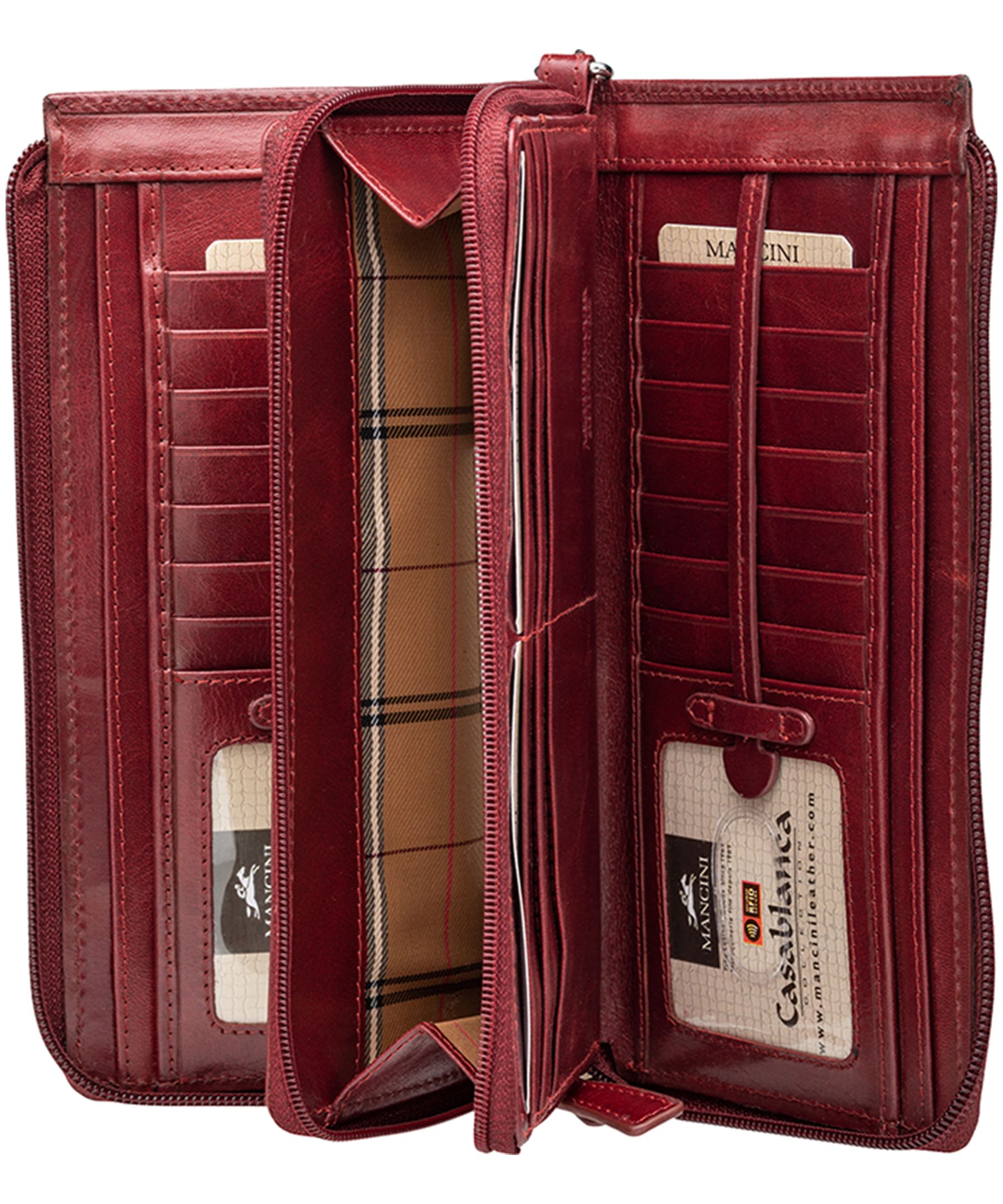 Casablanca Portefeuille Rfid Clutch Pour Dames, Mancini Leather Goods