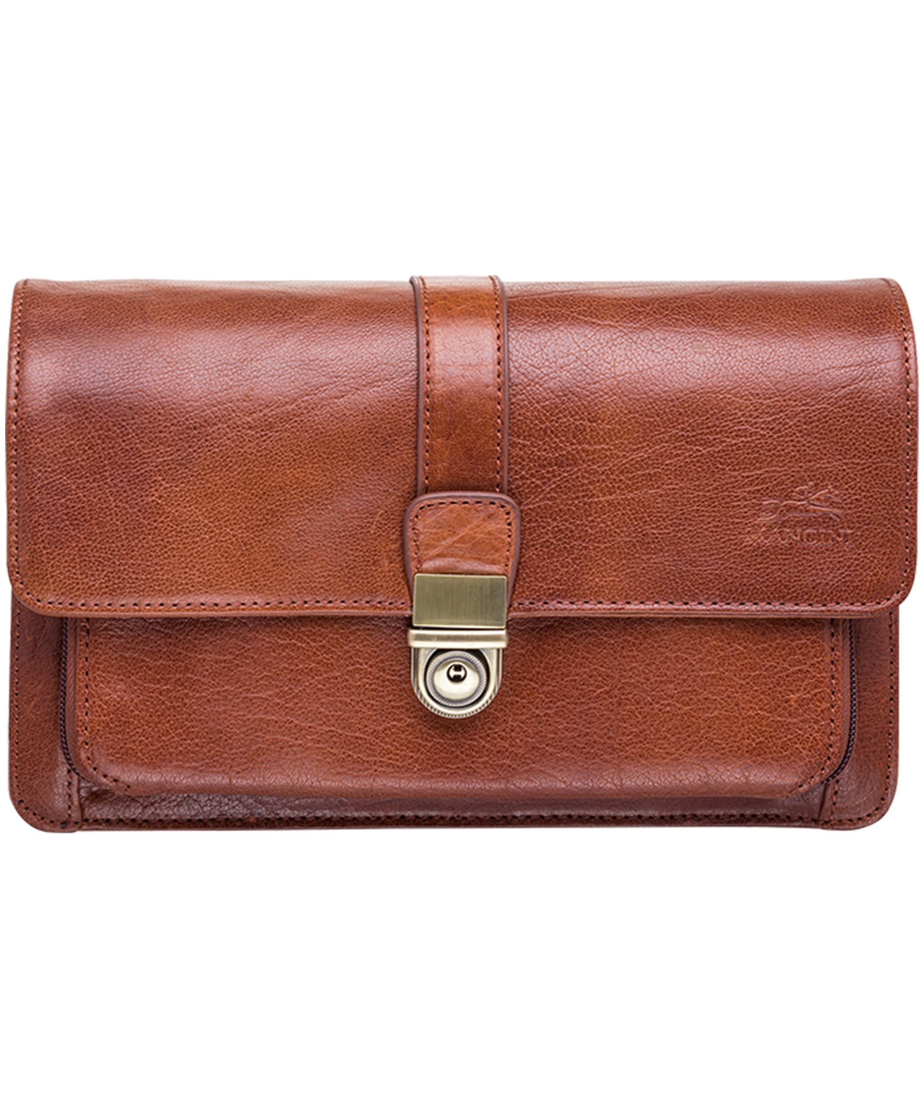 Mancini Leather Goods Unisex Arizona Classic Bag with Removable Straps Cognac