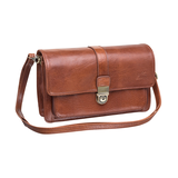 Mancini Leather Goods Unisex Arizona Classic Bag with Removable Straps Cognac Front_Angled_Right