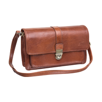 Sac classique unisexe avec courroies amovibles, Mancini Leather Goods, Arizona, cognac Front_Angled_Right