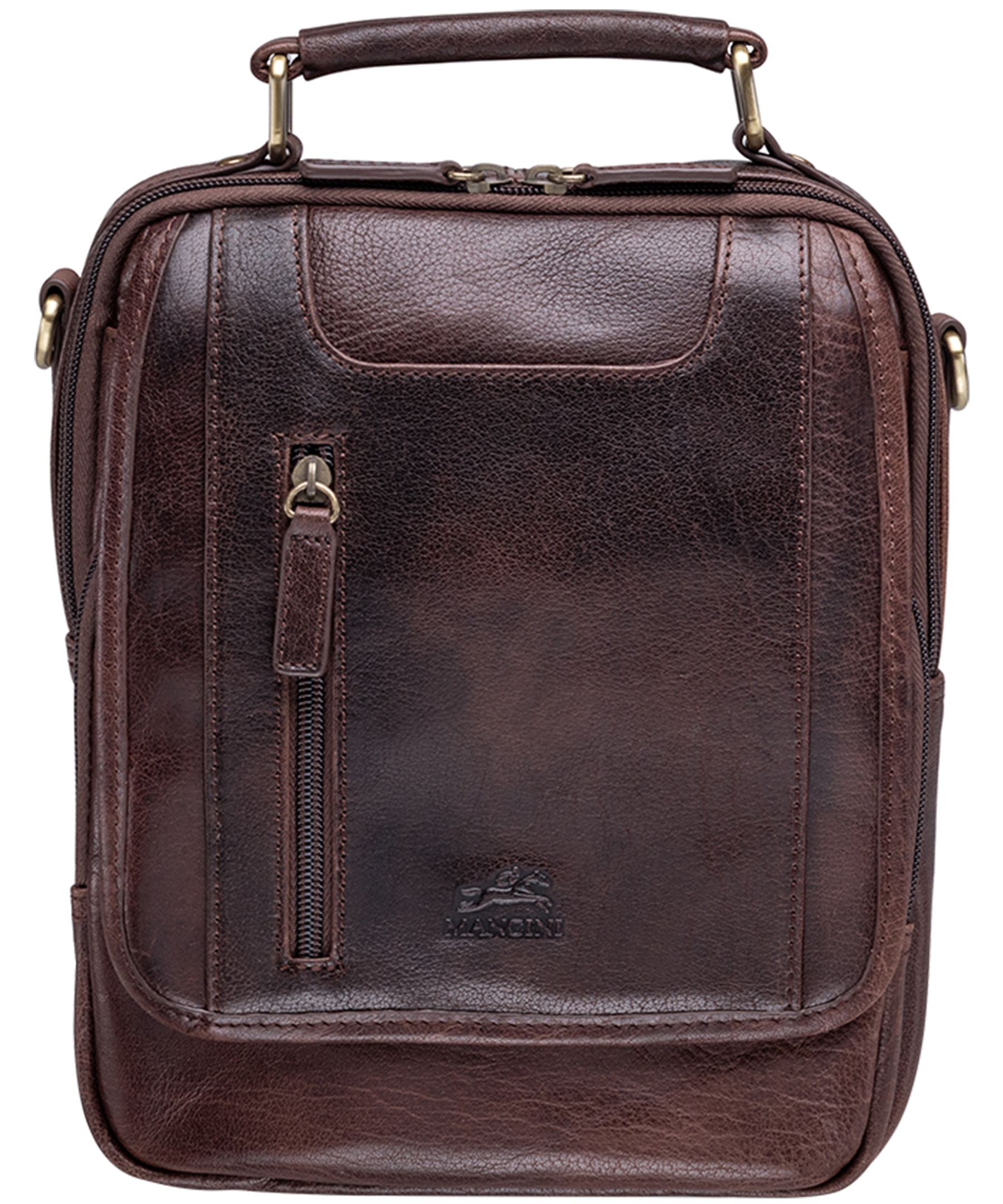 Sac classique unisexe avec courroies amovibles, Mancini Leather Goods, Arizona, brun