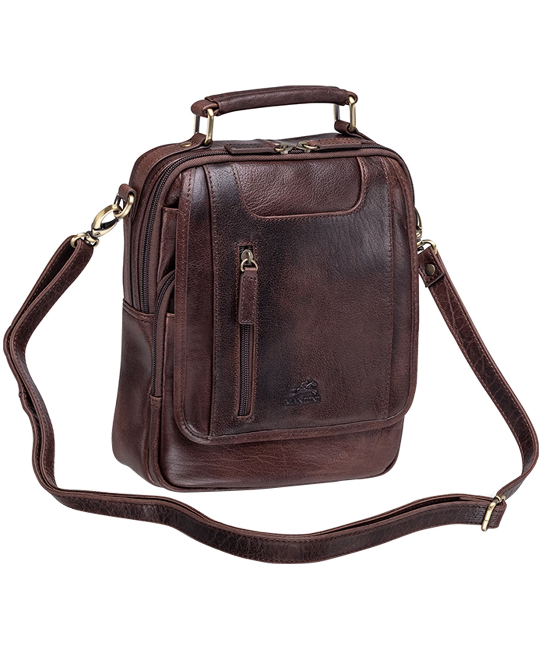 Sac classique unisexe avec courroies amovibles, Mancini Leather Goods, Arizona, brun