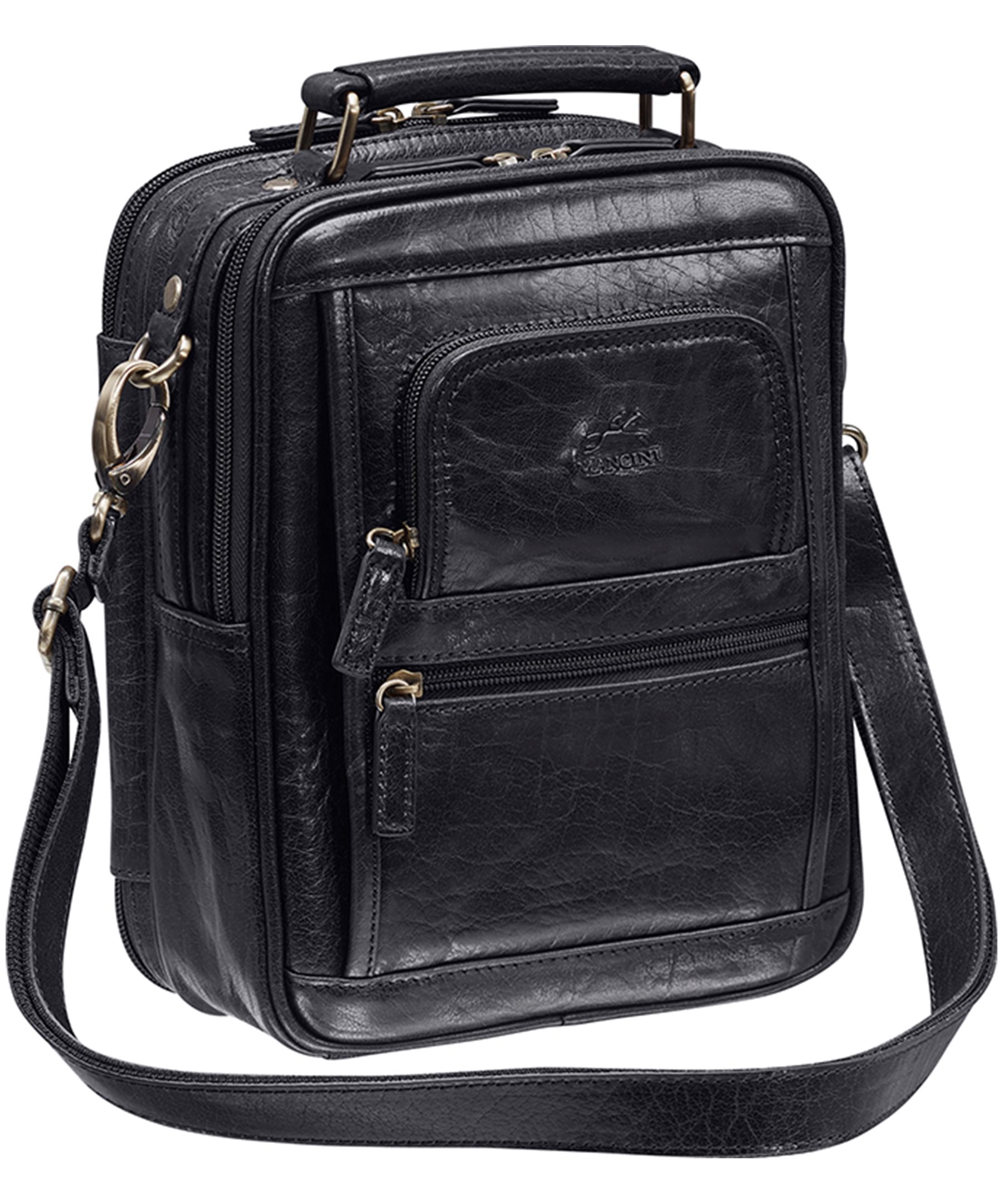 Mancini Leather Goods Women's Arizona Crossbody Travel Bag Black