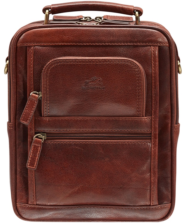 Sac de voyage à bandoulière pour femmes, Arizona, Mancini Leather Goods, cognac