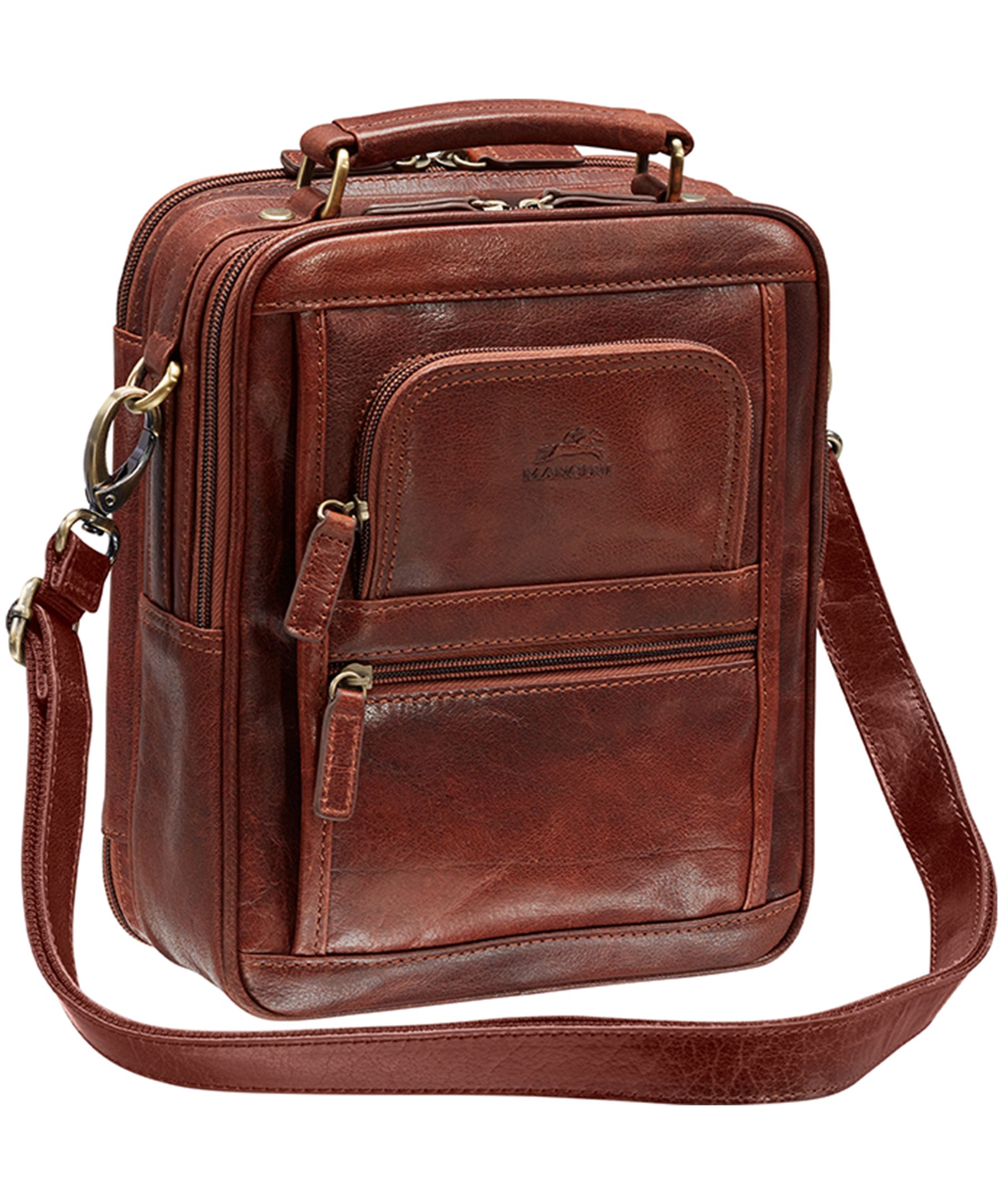 Sac de voyage à bandoulière pour femmes, Arizona, Mancini Leather Goods, cognac