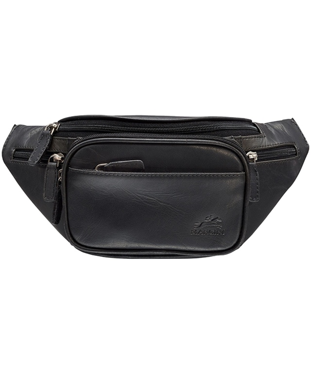 Buffalo Sac A Taille Classique Noir, Mancini Leather Goods Front_Flat