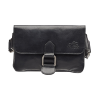 Mancini Leather Goods Women's Buffalo Slim Waist Bag Black Front_Flat