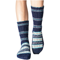 FAZL Women's Handmade Himalayan Cozy Socks Front_Flat