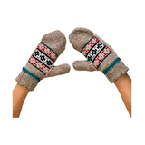 FAZL Women's Handmade Himalayan Mittens Back_Flat